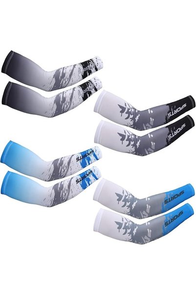 X SPRING Sun Protection Arm Sleeves, 4 PCS Cooling Sports Arm Covers with Ant...