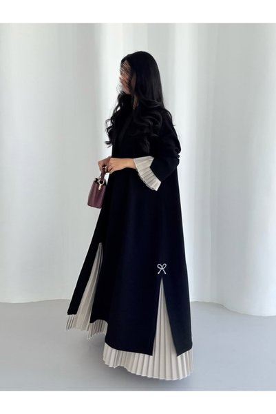 Noon Noora Pleated Stitching Fashion Muslim Abaya Robe (Headscarves not included)