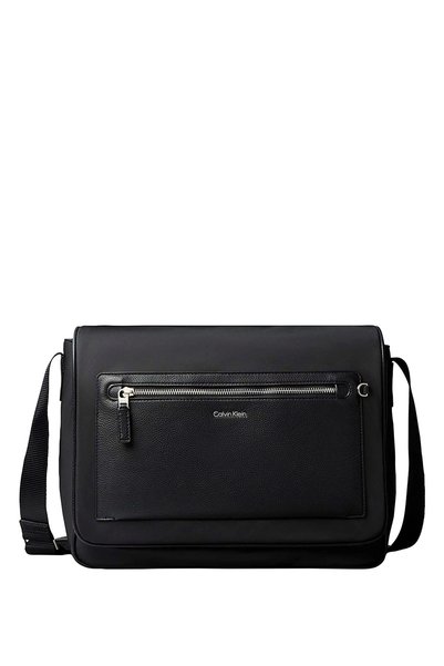 Calvin Klein Siyah Erkek Postacı Çantası SSNL RAISED LOGO FLAP MESSENGER