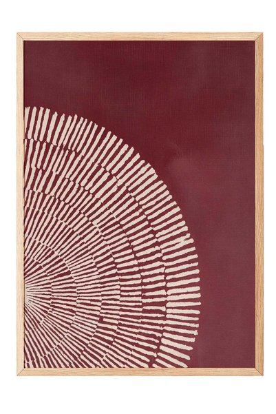 Postifull Poster cu imprimeu geometric circular – Tablou cu ramă din lemn NR....