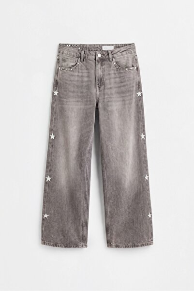 LEFTIES KADIN Yıldız işlemeli baggy jean