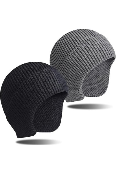 Arabest Knit Beanie Hats Winter, 2PCS Stretchable Cashmere Blend Winter Hats ...