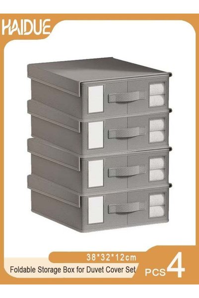 Haidue 4Pcs Sheet Cube Bed Sheet Set Organizer 4 Pack,Foldable Storage Box fo...
