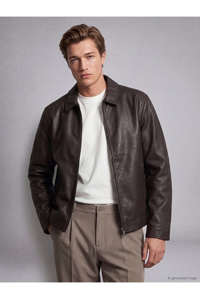 LC Waikiki Quality Parts from Çelebi Store Standard Fit Men's Leather Look Ja...