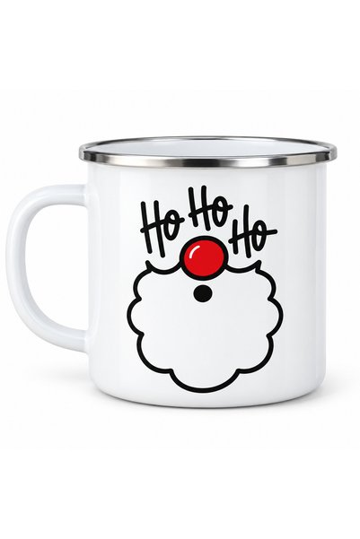 OEM Ho Ho Ho κούπα εμαγιέ - Μινιμαλιστικός Άγιος Βασίλης, εμαγιέ μεταλλικό, λ...