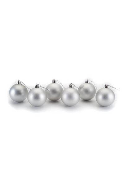 Generic Brand Set 6 globuri mate, argintiu, diam. 6 cm