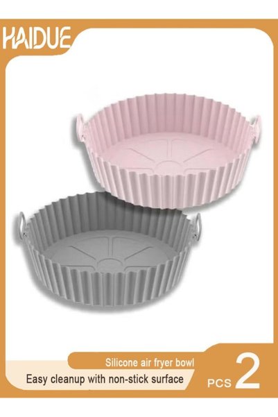 Haidue 2 Pcs Air Fryer Silicone Liner Non Stick Reusable