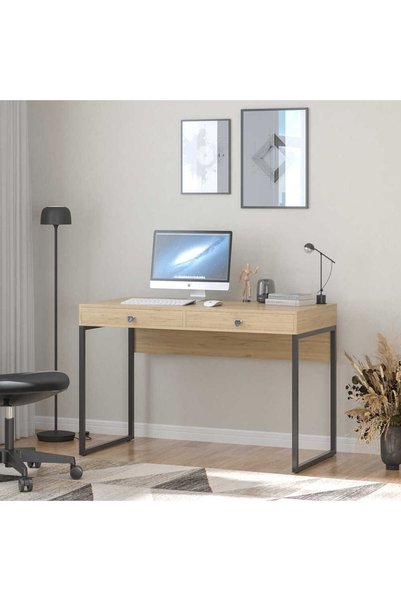 Adore Mobilya Profile Çekmeceli Çalışma Masası- Florida Meşe 120x79x60 cm (GxYxD)