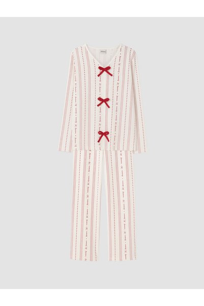 LC Waikiki Rmz Gi̇yi̇m Farkiyla V Dikim Girls' Pajama Set