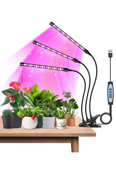 Generic Brand Φωτιστικό LED φυτών τριών κεφαλών, φωτιστικό ανάπτυξης πλήρους ...