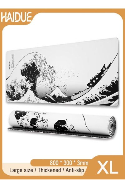 Haidue 800 * 300 * 3mm Big Gaming Mousepad, Edge Sewn Edge Wave Table Mat Ext...