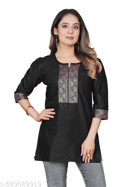 Generic Brand Short Kurti with Embroidery