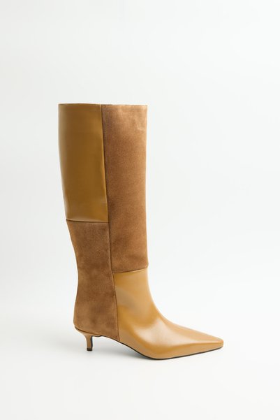 LUTVELIZADE Boots 2606 - Real Leather Double Textured Caramel Women's Boots