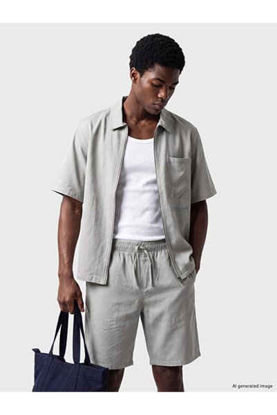 LC Waikiki Quality Pieces from Çelebi Store Loose Fit Gabardine Men's Shirt
