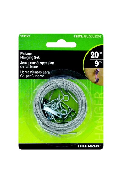 HILLMAN AnchorWire Steel Picture Hanging Set Pack (9 kg, 5 Pc.)