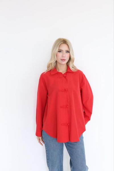 MODA Women's Chinese Buttoned Trendy Basic Stylish Casual Shirt Suitable for ...