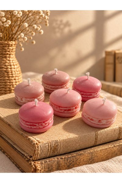 Deluxe Studio Candle Луксозен комплект от 6 броя макарони бонбони