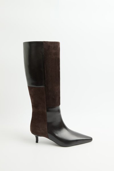 LUTVELIZADE Boots 2606 - Real Leather Double Textured Bitter Brown Women's Boots