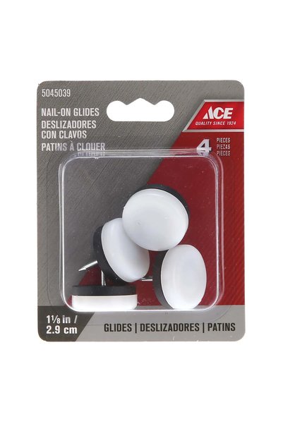 ACE Plastic Base Non-Slip Nail On Glides (2.85 cm)