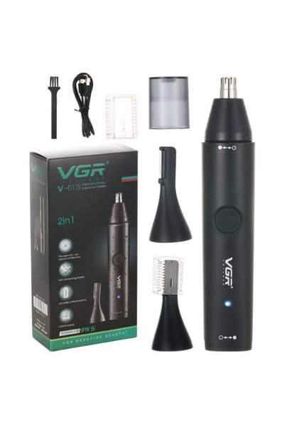 OEM Επαναφορτιζόμενο Trimmer αυτιών και μύτης VGR V-613 σε μαύρο χρώμα