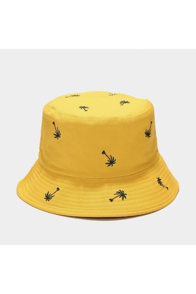 Pandaboo Καπέλο bucket ενηλίκων Palm - κίτρινο, 56-58 εκ.