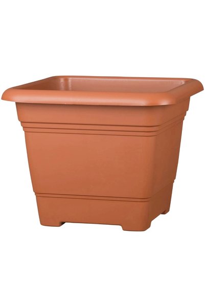 Scheurich Nora Plastic Plant Pot (22.7 x 22.7 x 18.2 cm, Terracotta)