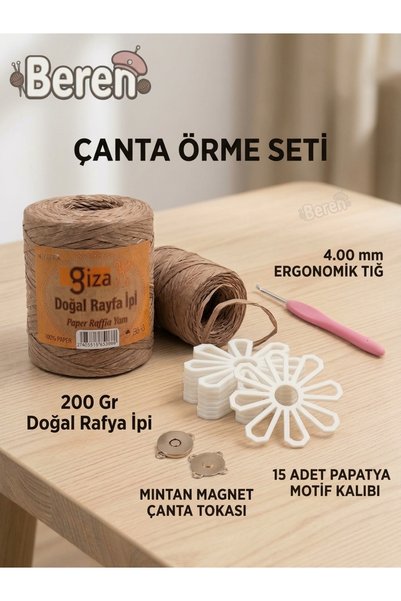 Genel Markalar Papatya Çanta Yapım Seti 15 Adet Plastik Kanvas Motif Kalıbı 2...