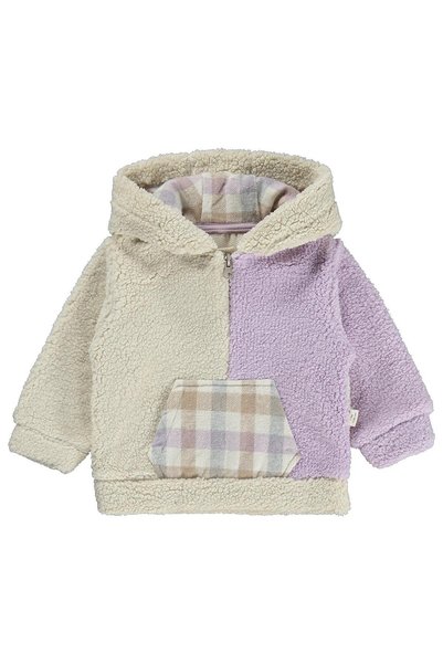 Bebbek Hooded Zippered Sweatshirt for 2-5 Years Old - Lilac