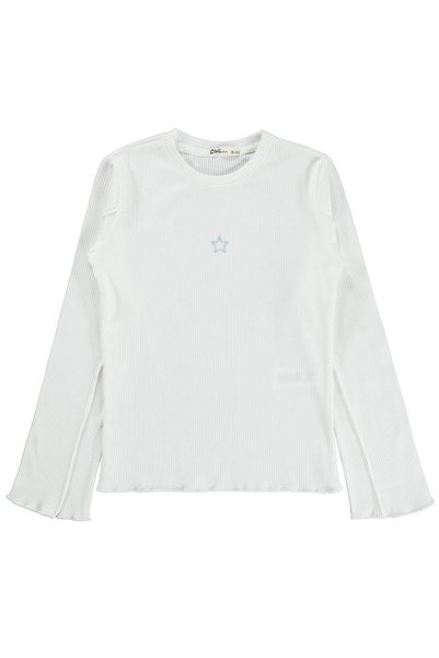Civil Girls Star Embroidered Sweatshirt for 10-13 Years Old - Ecru