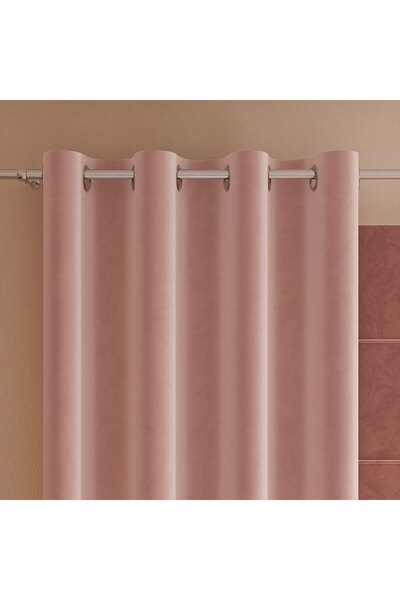 Markizeta Draperie Markizeta, 140x230cm, roz pudrat, cu prindere pe inele