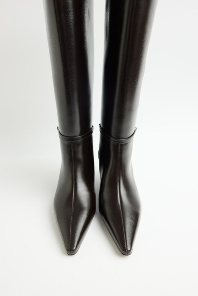LUTVELIZADE Boots 2605 - Belt Detailed Pointed Toe Bitter Brown Women's Boots