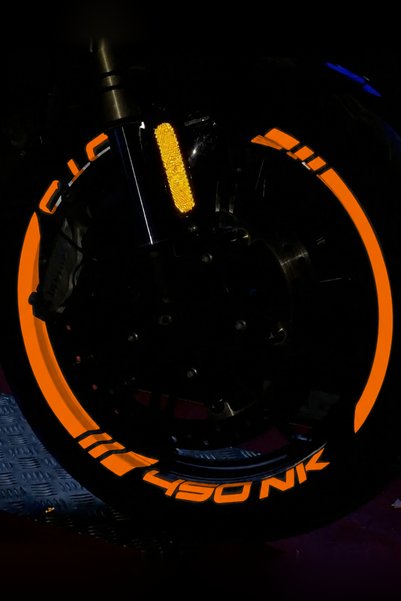 Banxtre Reflective Thick Cutout + Lettering Wheel Rim Strip Sticker Set for C...