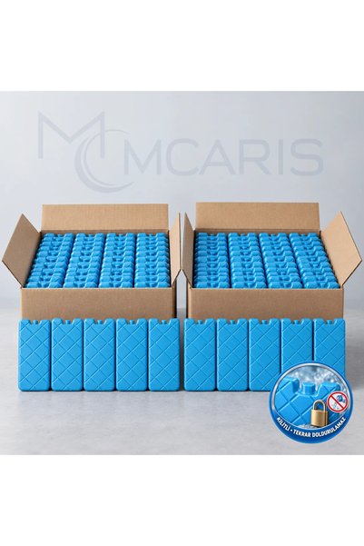 mcaris 100'lü Kilitli Buz Aküsü Seti - Dondurucu Buz Kasedi Ice Box Soğutucu Blok (Mavi) (Kargo Dahil)