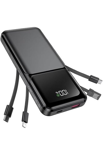 PDBEST بنك طاقة بسعة 20000 مللي أمبير مع كابل مدمج، شحن سريع USB-C بقوة 22.5 واط