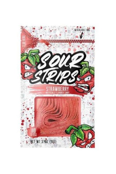 Sour Strips Strawberry Sour Candy 96g