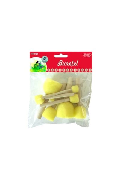Daco Set de 3 pachete de pensule burete, 8 pensule per pachet (24 pensule)