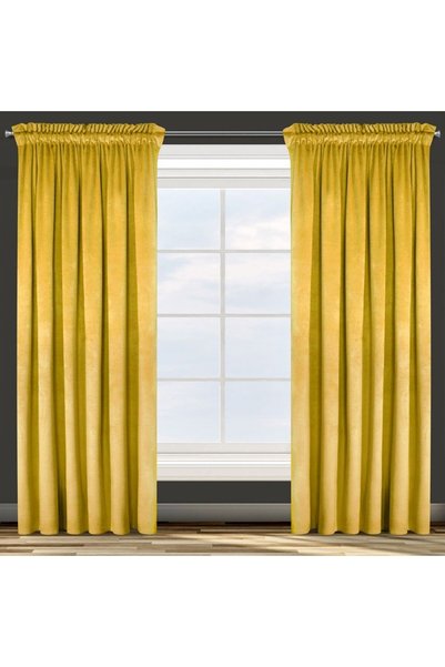 Design 91 Perdele gata facuta pe banda, Design 91, 135x270, Galben mustar