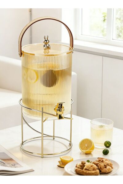 Haidue 5L Portable Golden Rabbit Glass Beverage Pitcher Suitable For All Scen...