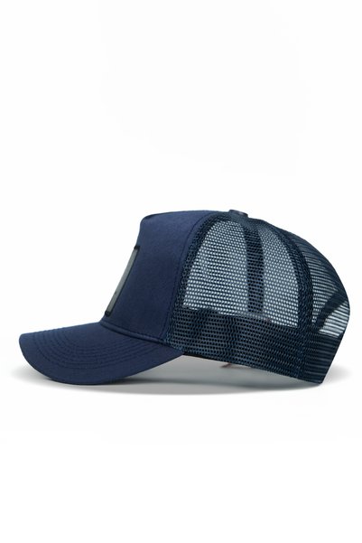 BlackBörk Panter Logo Cordura Navy Blue Trucker Hat