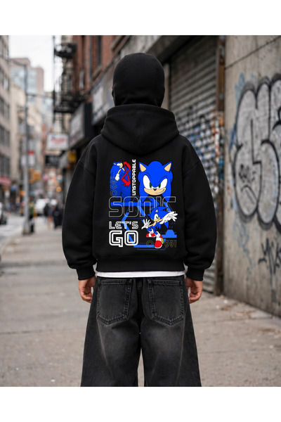 Touz Moda Kar Maskeli Balaclava Cartoon Baskılı Ninja Çocuk Hoodie Sweatshirt