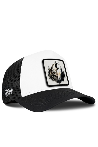 BlackBörk Wolf Logo Black-White Trucker Hat