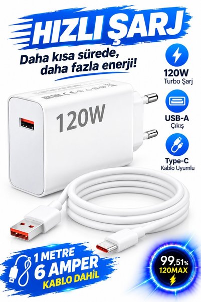 Genos 120 Watt Turbo Hızlı Şarj Adaptörü Xiaomi Redmi Note 12 13 14 15 Pro +P...