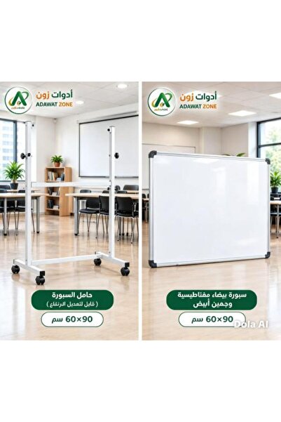 Generic White Double-Sided Magnetic Board + Movable Stand, Size 60X90Tic + Mo...