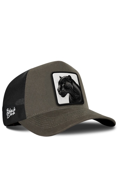 BlackBörk Șapcă Trucker Kaki-Negru cu Logo Panter
