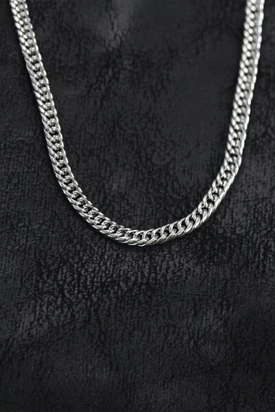 BlackCraft 316L Steel Silver Color Curb Model Chain Men's Necklace