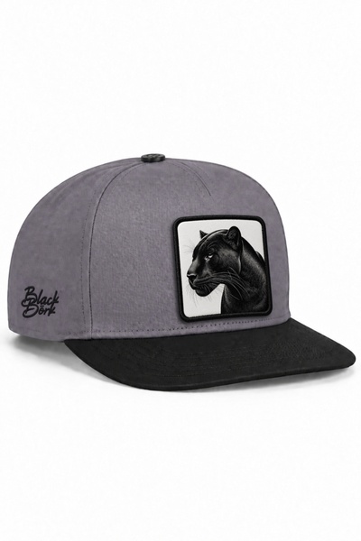 BlackBörk Șapcă hip hop negru-gri cu logo Panter