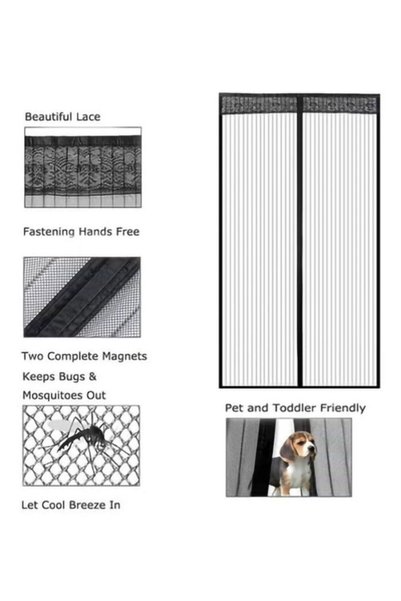 Haidue Magic Mesh Magnetic Automatic Closure Anti-Mosquito Door Curtain Multi...