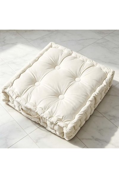 DORAIMI123 Square Floor Cushion, 17x17 Inch Tufted Seat Pad with Velvet Handl...