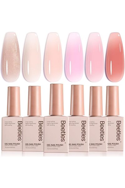 beetles Gel Polish مجموعة طلاء أظافر جل صيفية من بيتس، أخضر وردي أزرق لامع، ط...