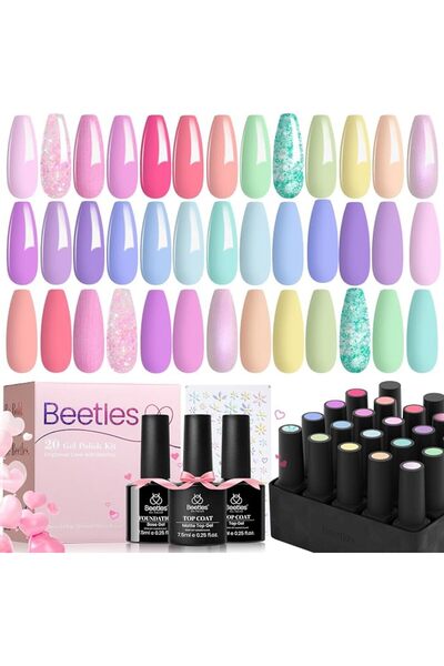 beetles Gel Polish جل بناء الأظافر بيتس بيلدر 6 قطع، جل مقوي 8 في 1، تايم تو ...